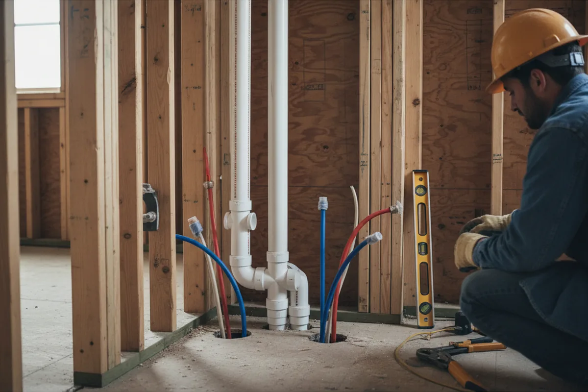 Drain and supply rough-in during Drain Cleaning in Hatboro