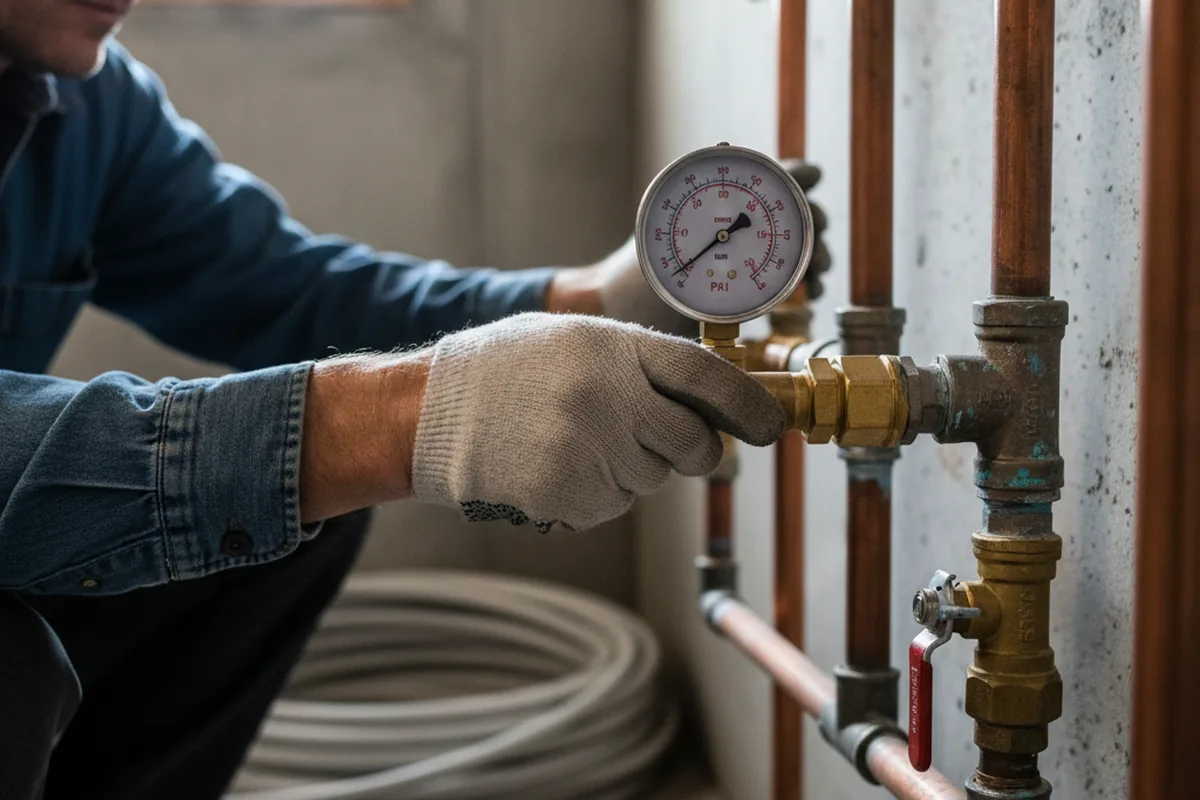 Pressure testing a repaired line during Water Line Repair in Hatboro
