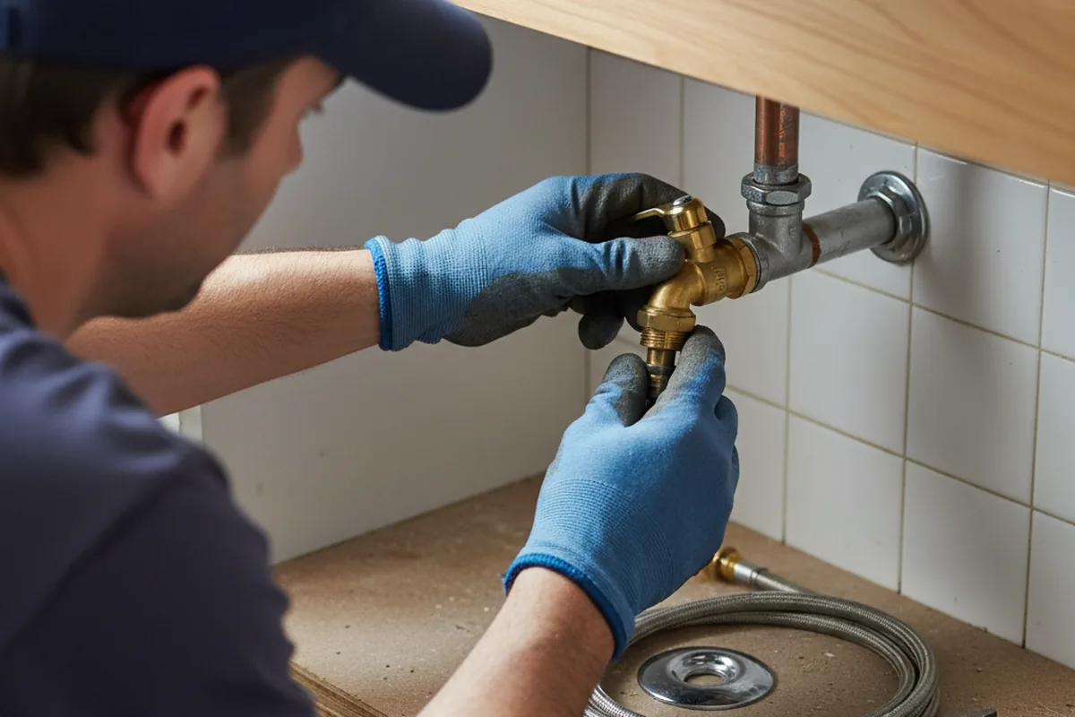 Shutoff valve and fitting work during Burst Pipe Repair in Hatboro